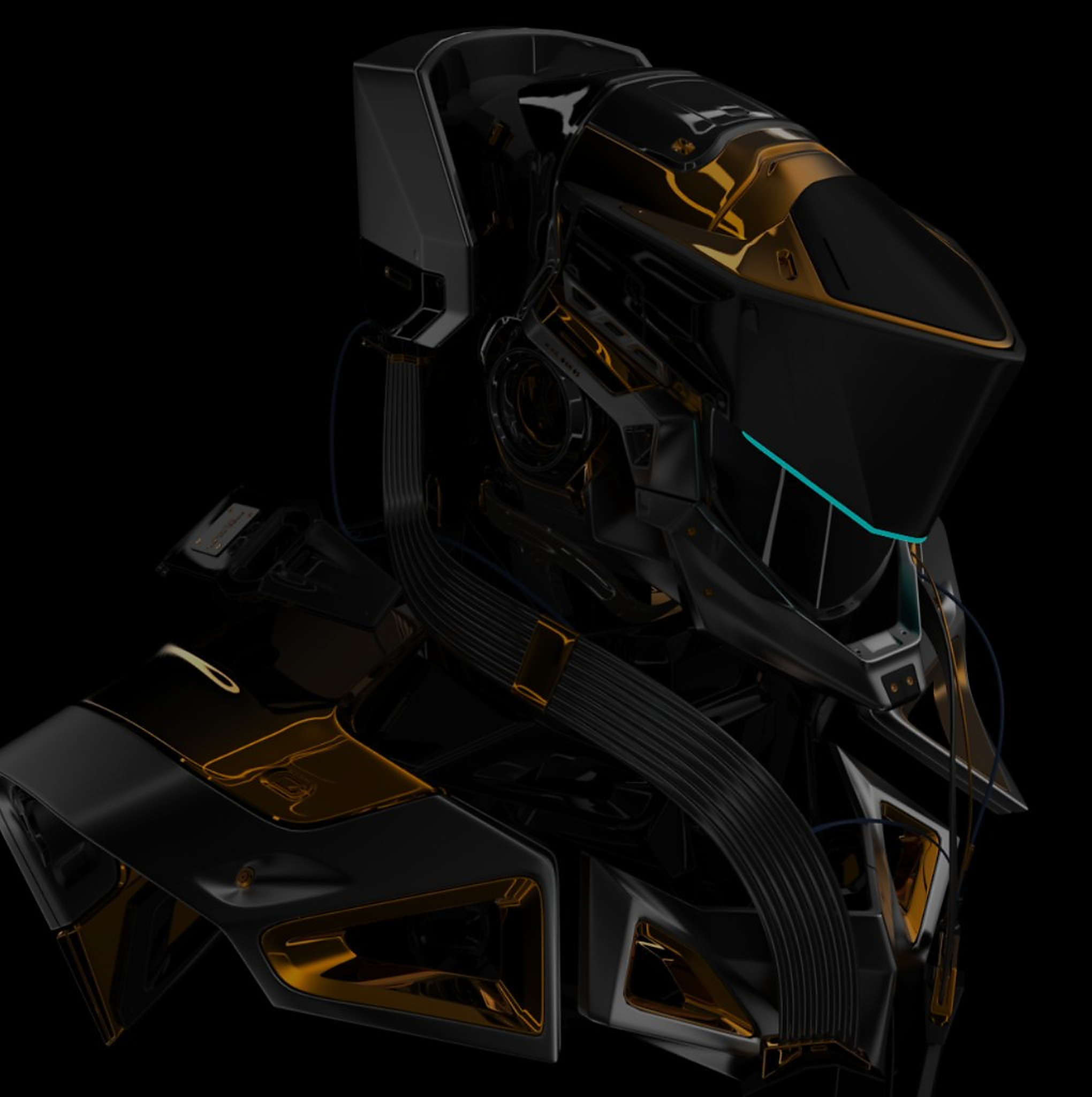 Photoreal in-house 3D mech concept render